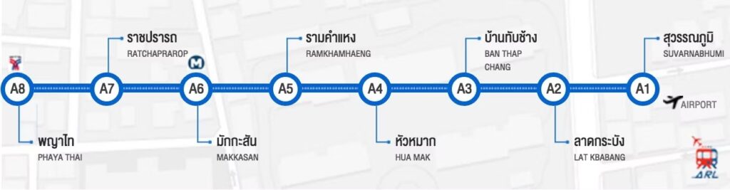 BKK airport rail stations map