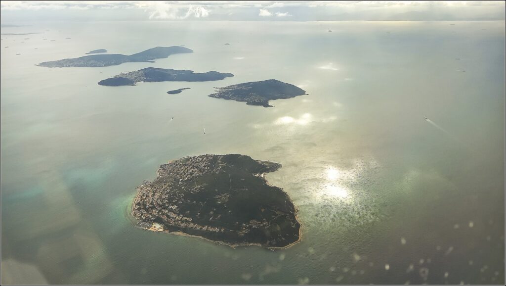 Travel to Cambodia 2022 Prince islands in Istambul from the airplane