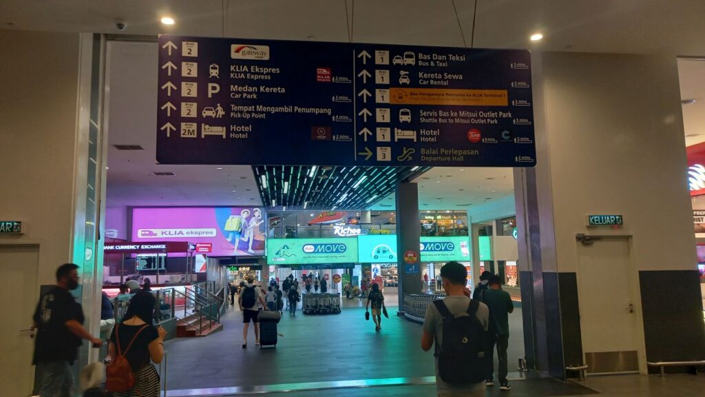 Transport directions in KLIA terminal 2