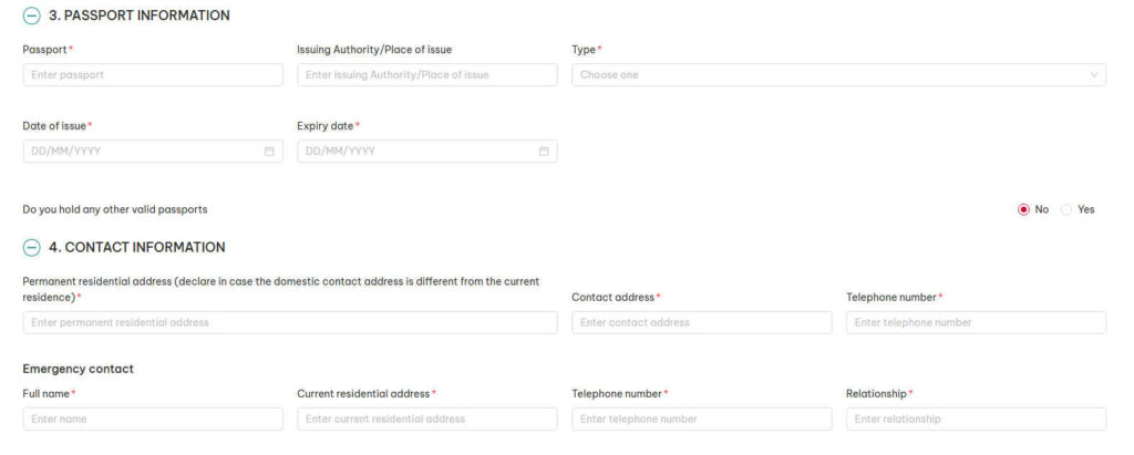 Vietnam e-visa sample