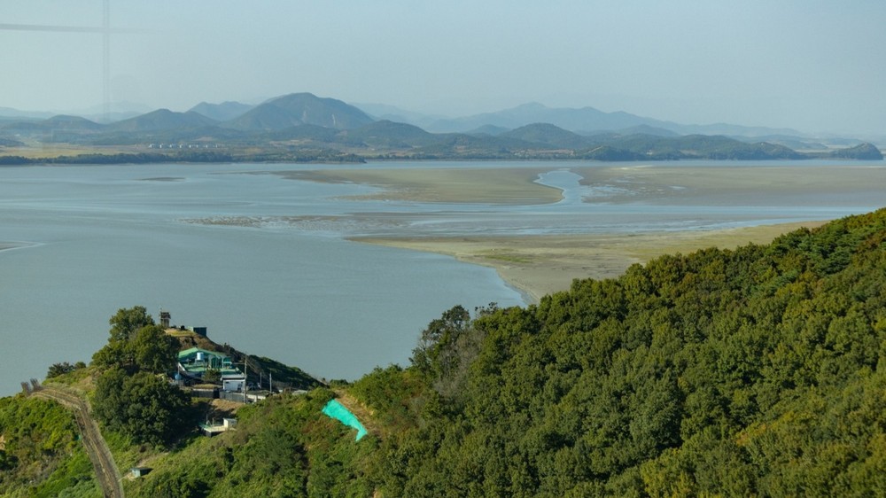 View of the North Korean side from the Demilitarised Zone in South Korea