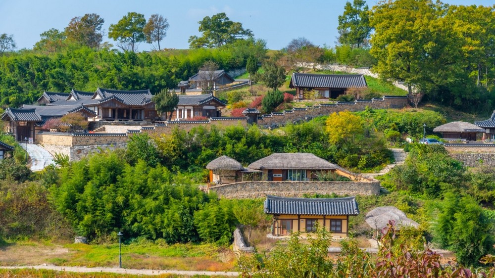 Traditional houses in Yangdong Folk Village, South Korea